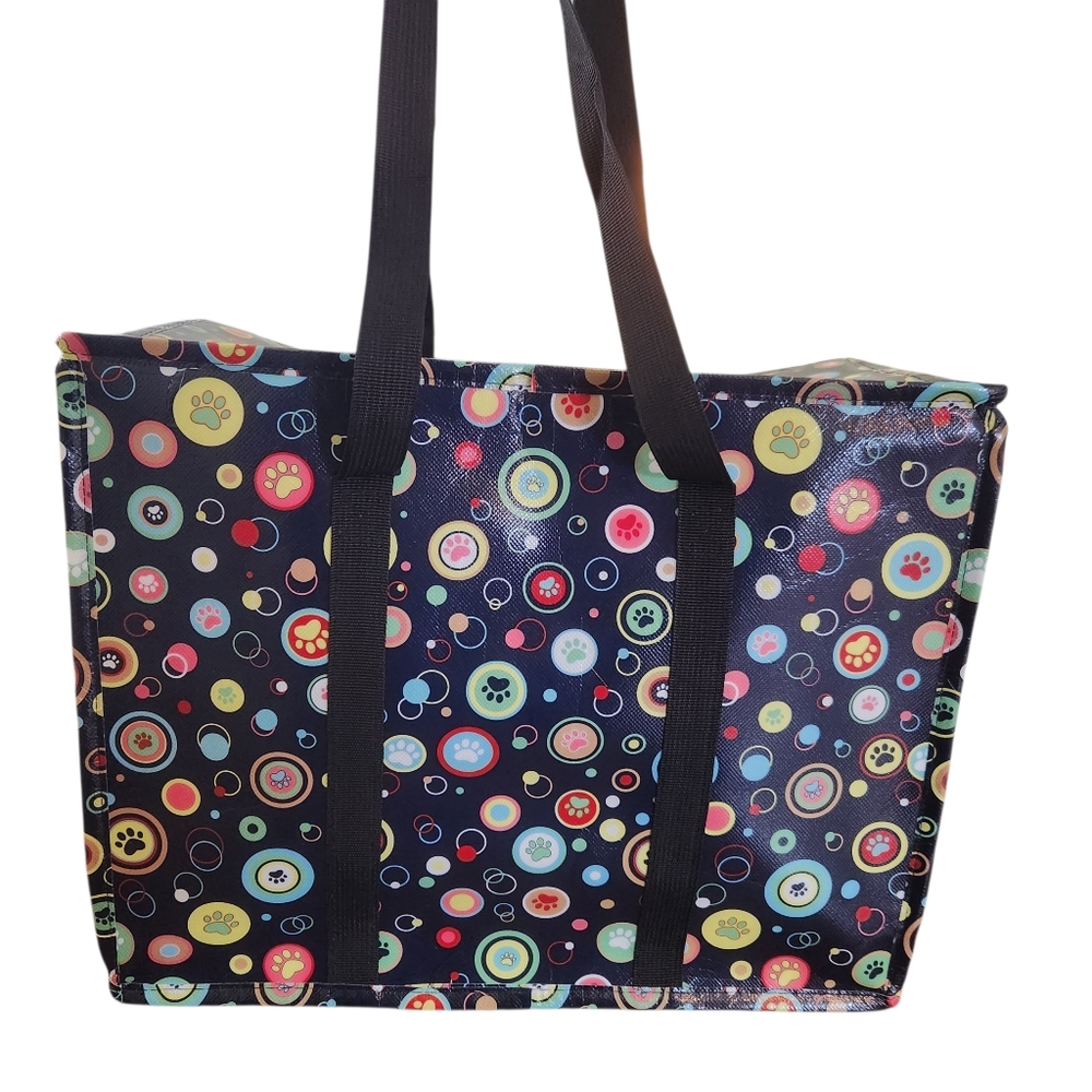 Happy Shopper Thermal Liner Hot/Cold Zip Tote With Paw Polka Dot Designs NWT - Picture 2 of 8